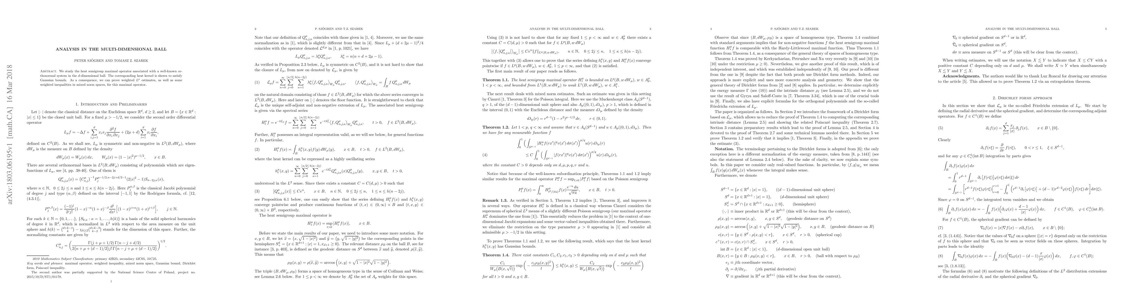 Thumbnail for Analysis in the multi-dimensional ball