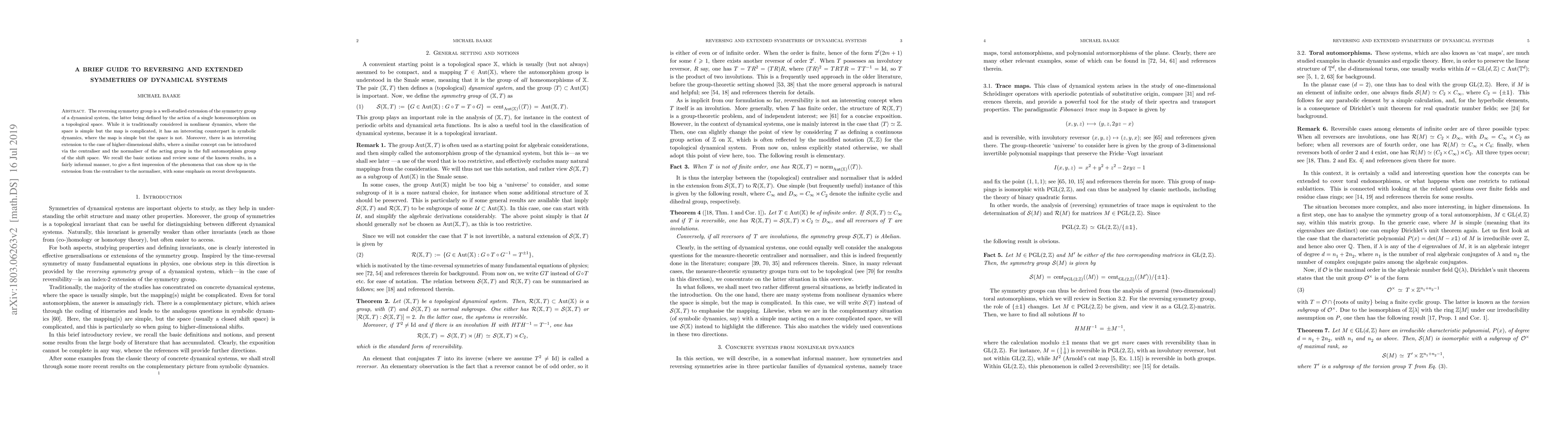Thumbnail for A brief guide to reversing and extended symmetries of dynamical systems