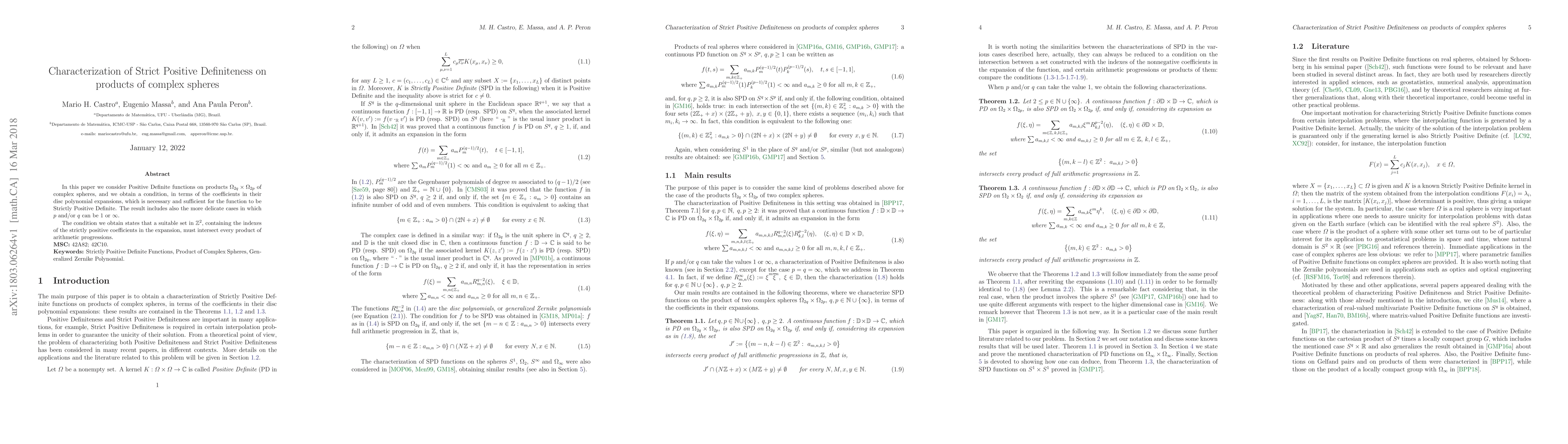 Thumbnail for Characterization of Strict Positive Definiteness on products of complex
  spheres