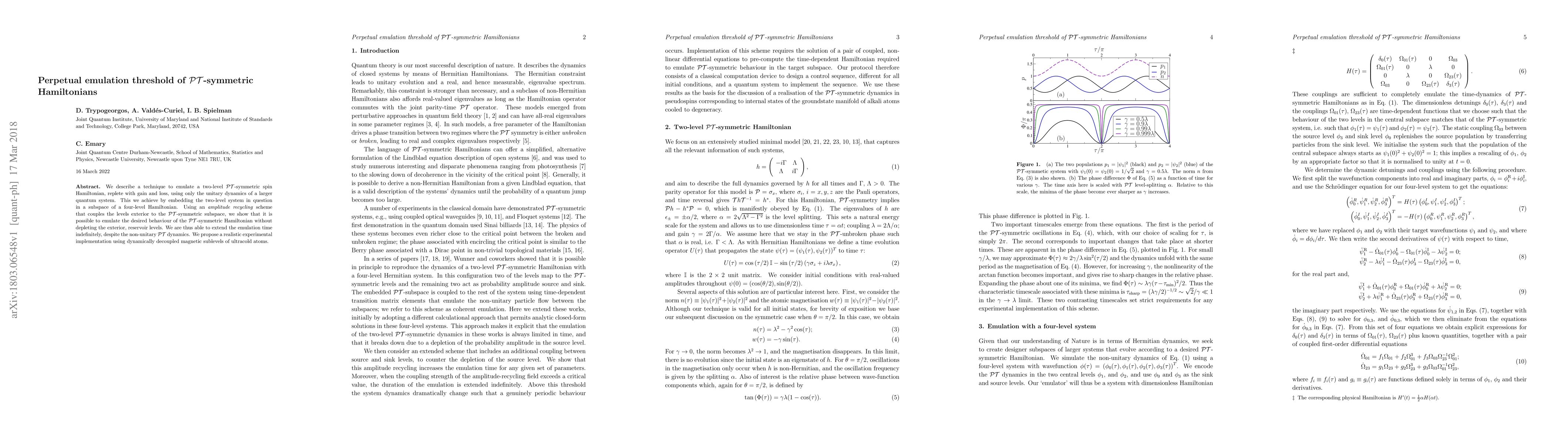 Thumbnail for Perpetual emulation threshold of PT-symmetric Hamiltonians