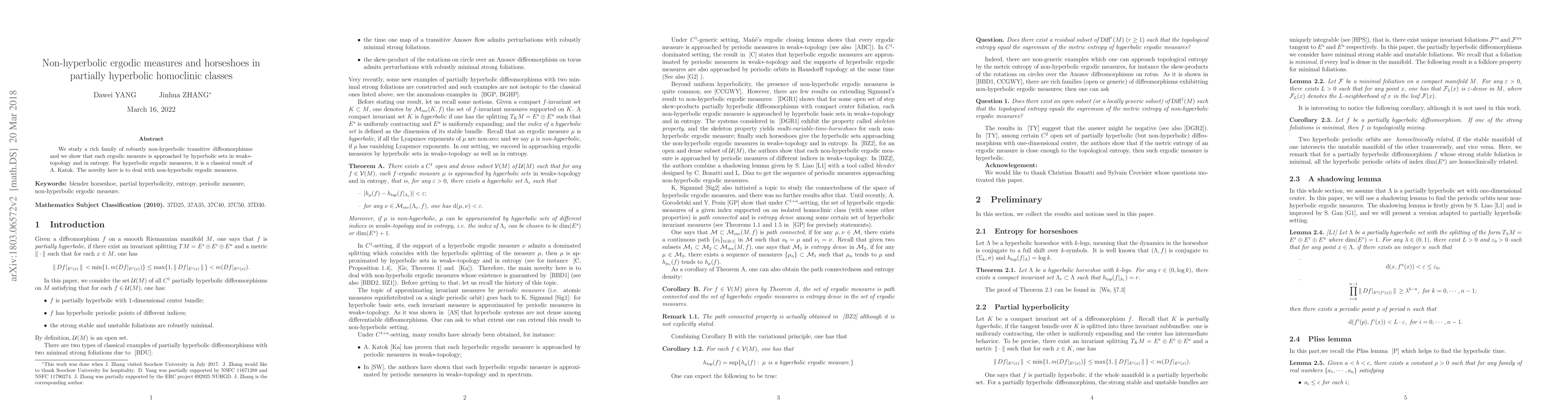 Thumbnail for Non-hyperbolic ergodic measures and horseshoes in partially hyperbolic
  homoclinic classes