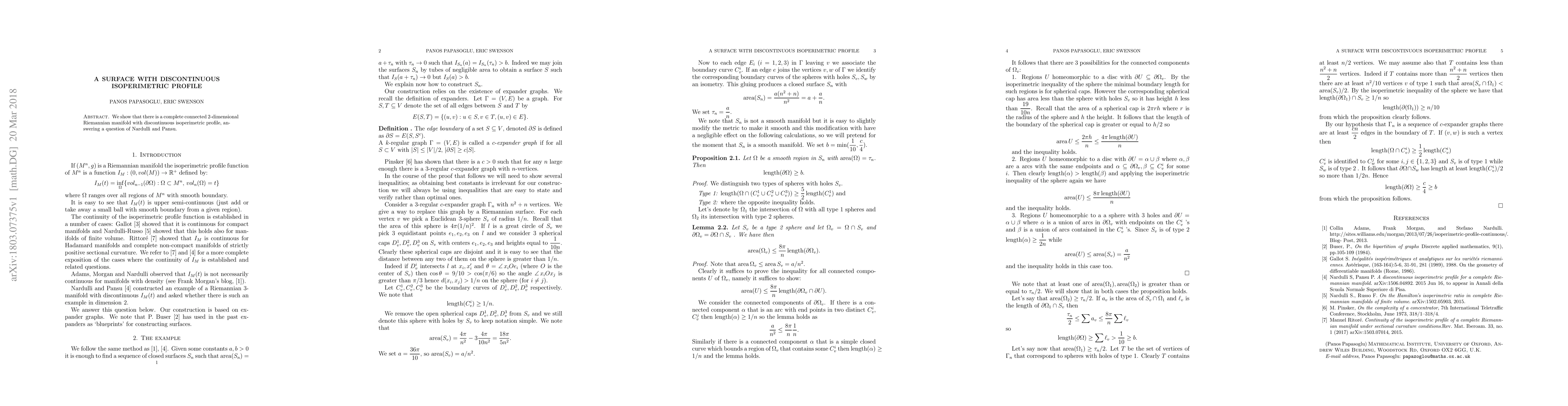 Thumbnail for A surface with discontinuous isoperimetric profile