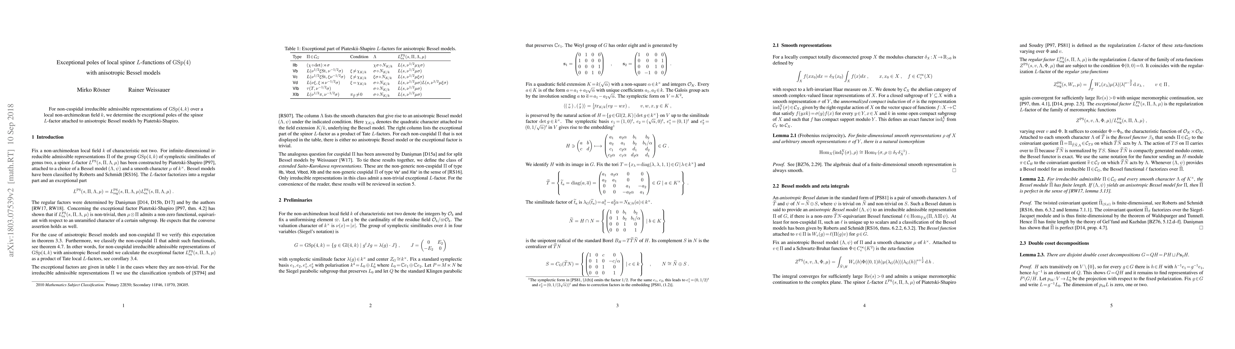 Thumbnail for Exceptional poles of local spinor $L$-functions of $\mathrm{GSp}(4)$
  with anisotropic Bessel models