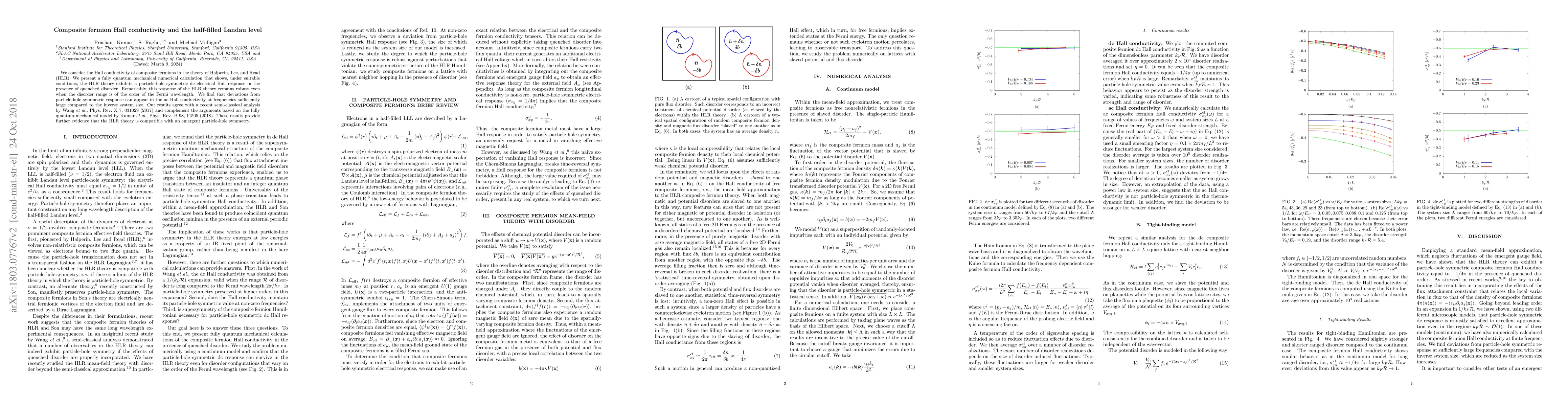 Thumbnail for Composite fermion Hall conductivity and the half-filled Landau level