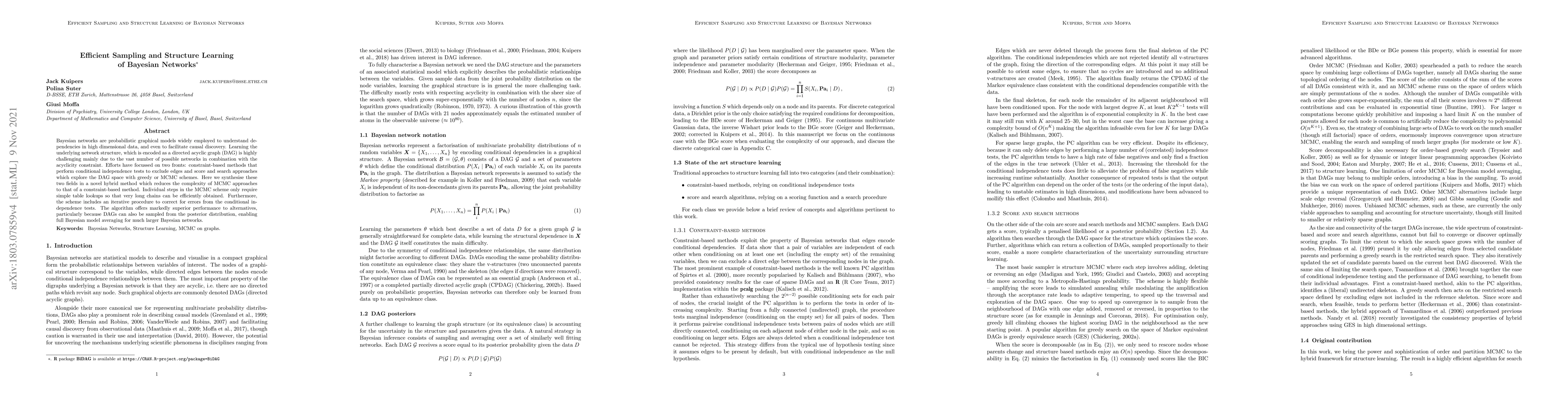 Thumbnail for Efficient Sampling and Structure Learning of Bayesian Networks