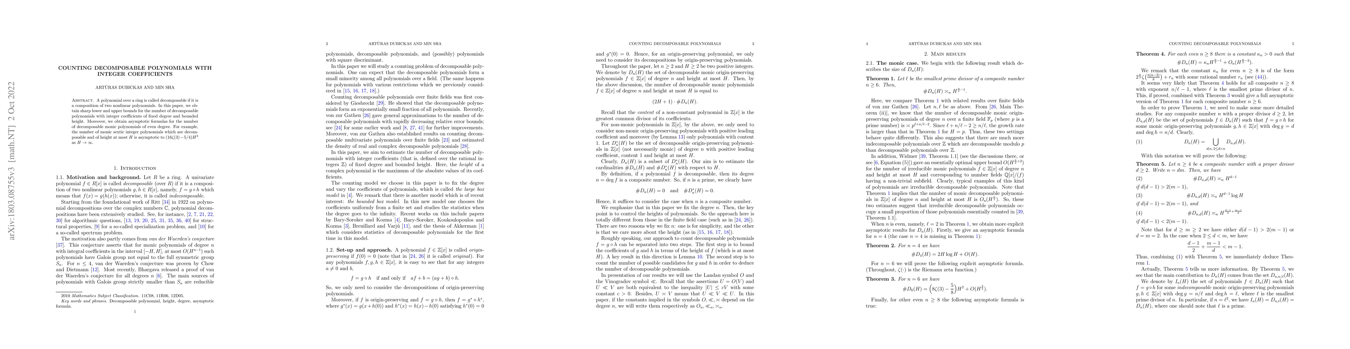 Thumbnail for Counting decomposable polynomials with integer coefficients
