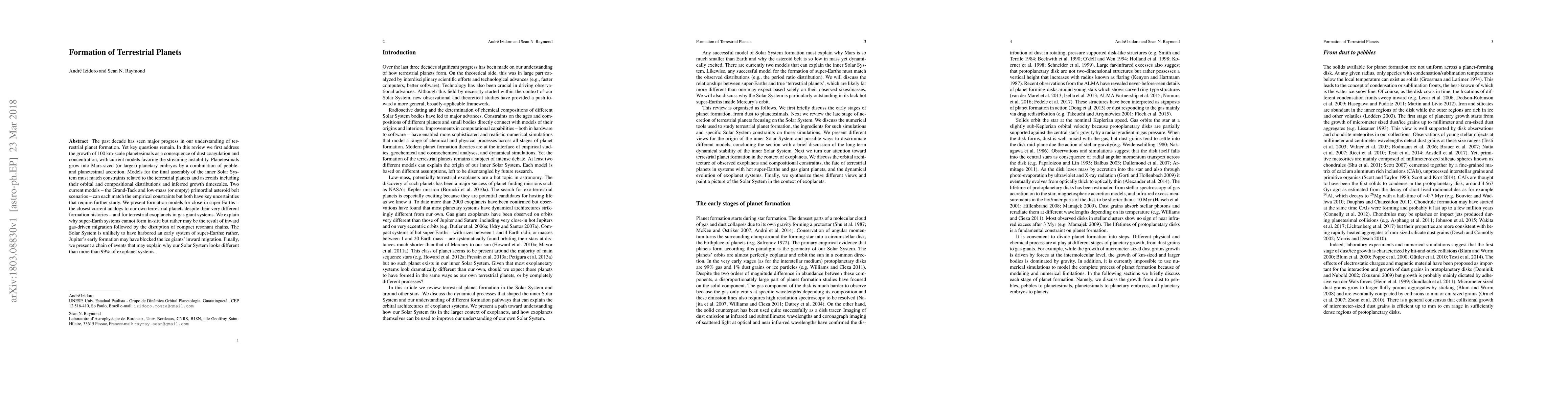Thumbnail for Formation of Terrestrial Planets