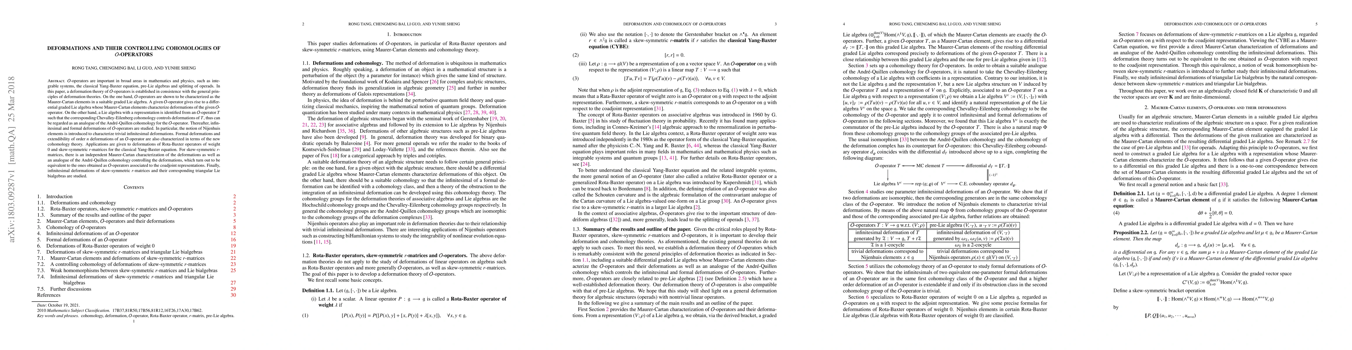 Thumbnail for Deformations and their controlling cohomologies of
  $\mathcal{O}$-operators