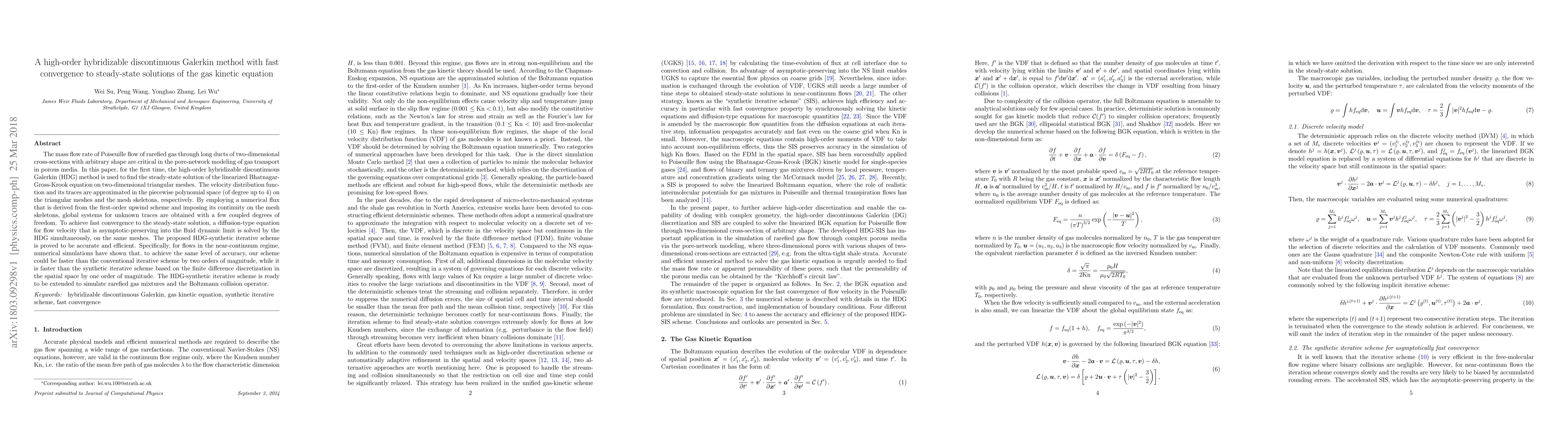 Thumbnail for A high-order hybridizable discontinuous Galerkin method with fast
  convergence to steady-state solutions of the gas kinetic equation