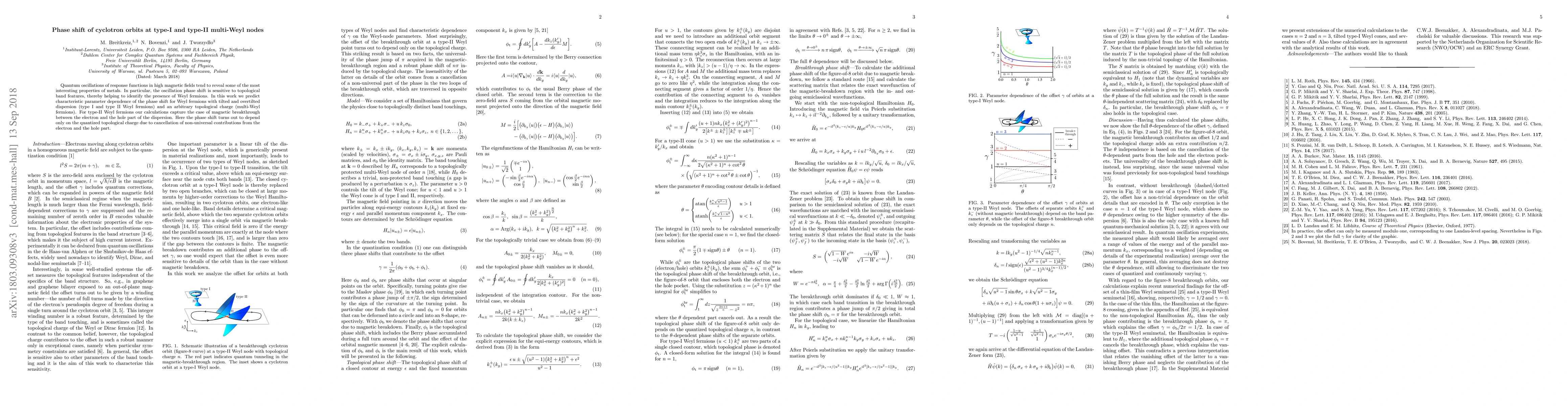 Thumbnail for Phase shift of cyclotron orbits at type-I and type-II multi-Weyl nodes