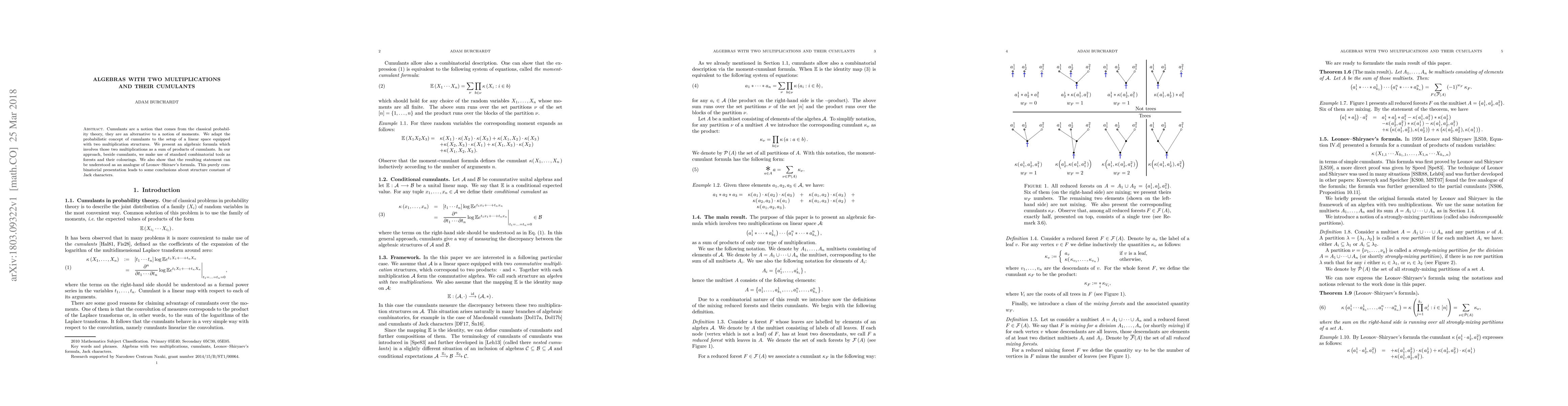 Thumbnail for Algebras with two multiplications and their cumulants
