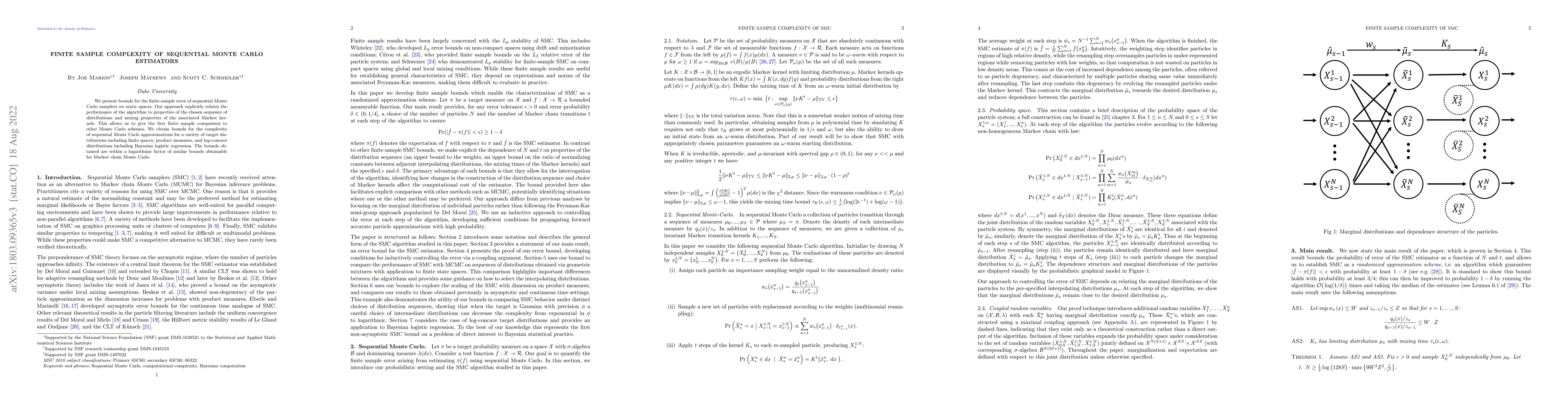 Thumbnail for Finite Sample Complexity of Sequential Monte Carlo Estimators