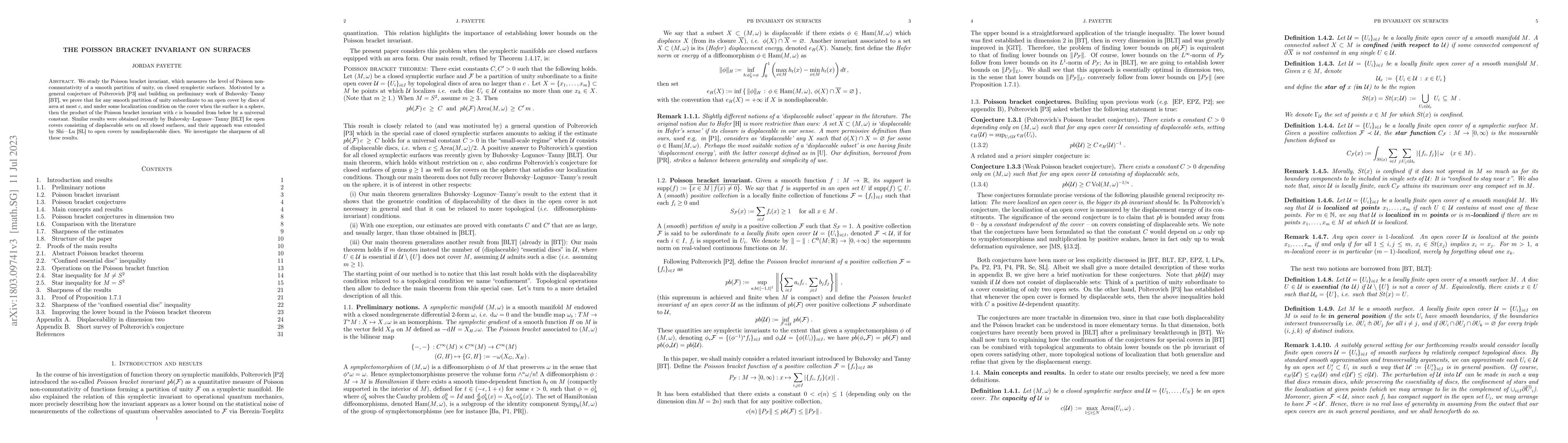 Thumbnail for The Poisson bracket invariant on surfaces