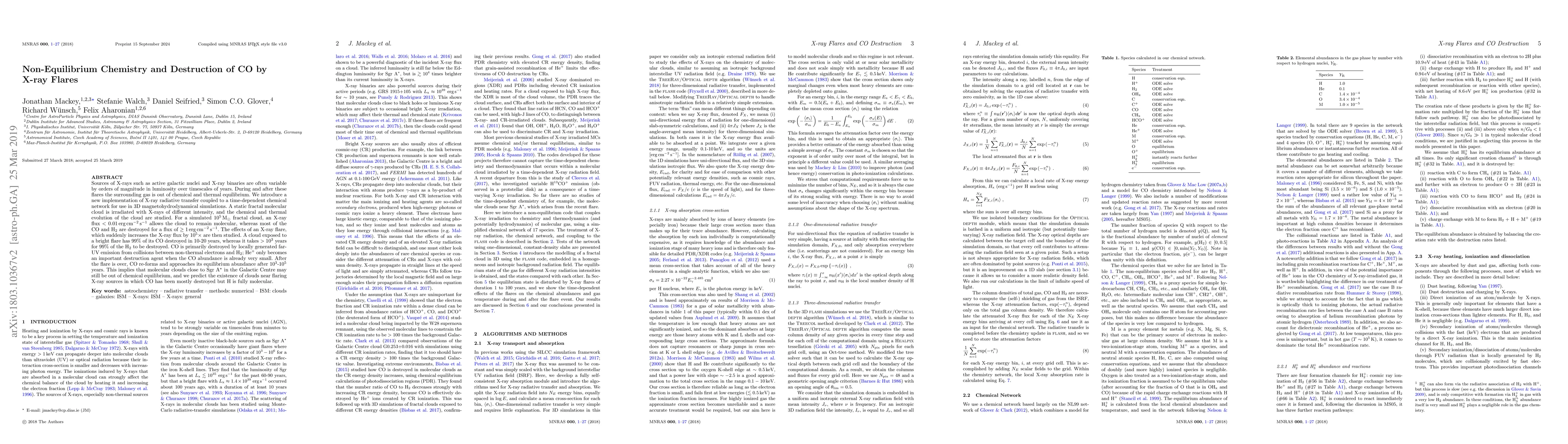Thumbnail for Non-Equilibrium Chemistry and Destruction of CO by X-ray Flares