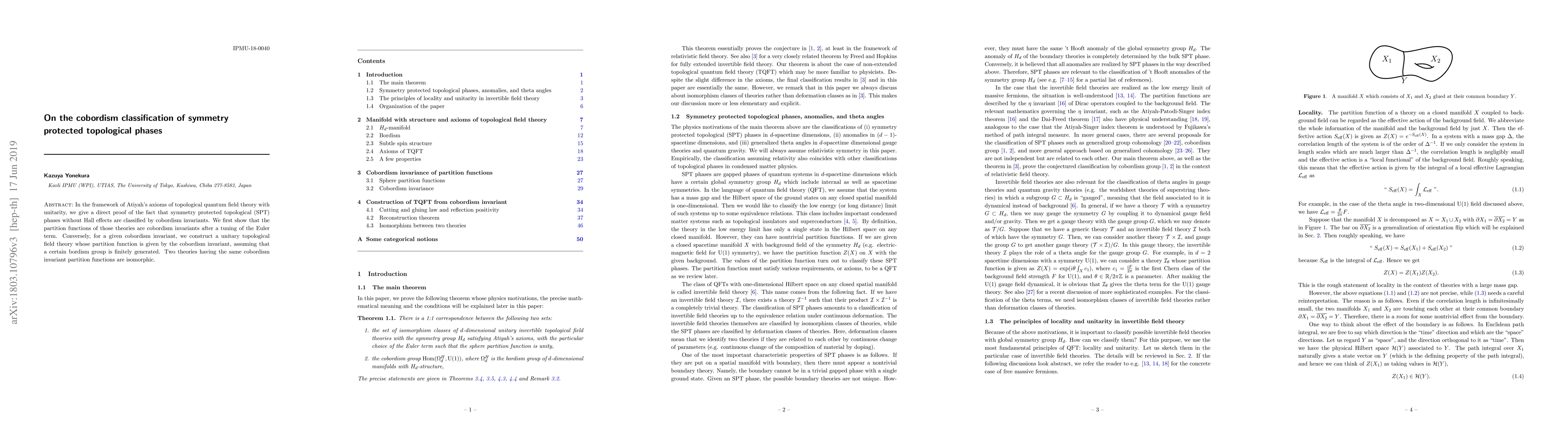 Thumbnail for On the cobordism classification of symmetry protected topological phases