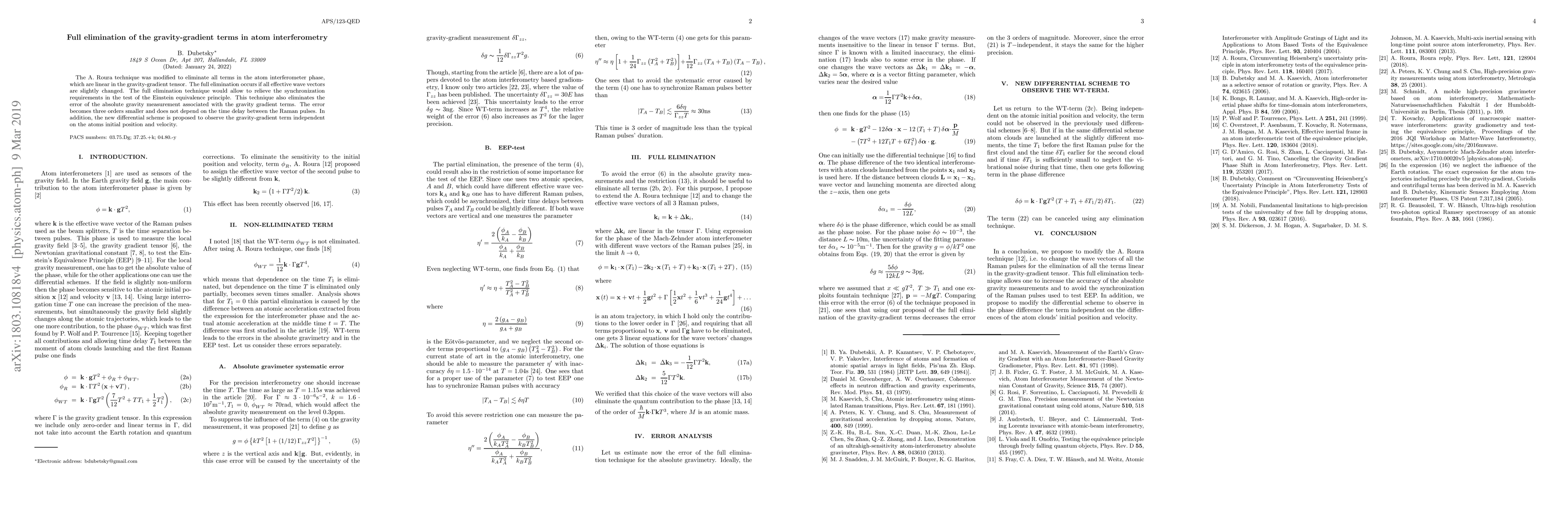 Thumbnail for Full elimination of the gravity-gradient terms in atom interferometry