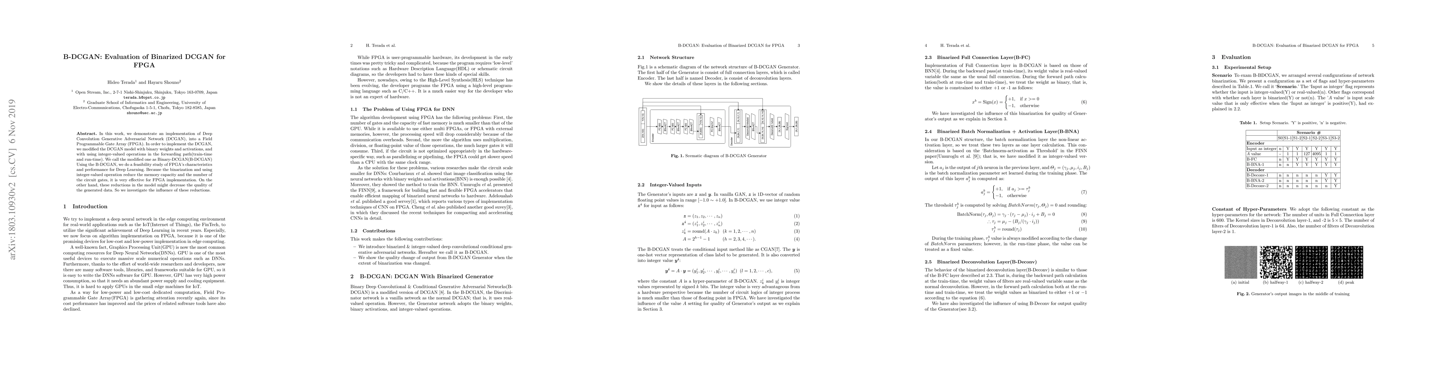 Thumbnail for B-DCGAN:Evaluation of Binarized DCGAN for FPGA