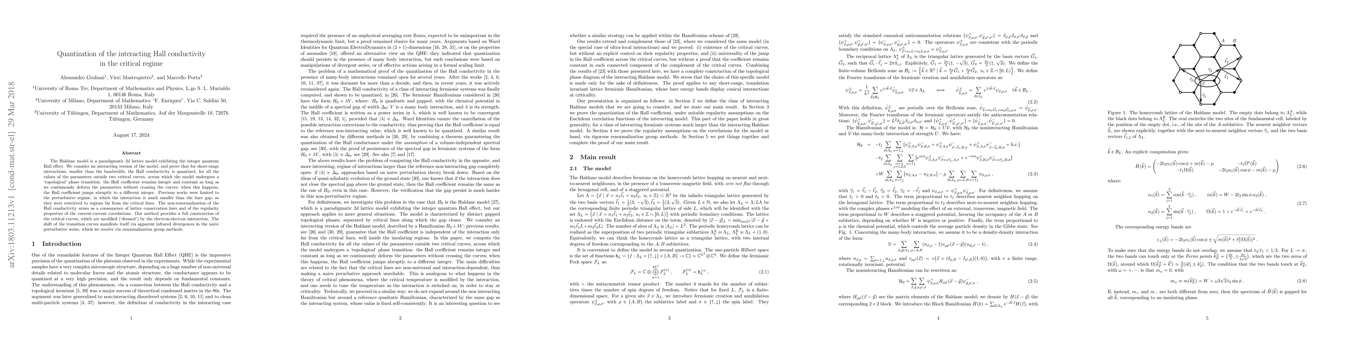 Thumbnail for Quantization of the interacting Hall conductivity in the critical regime