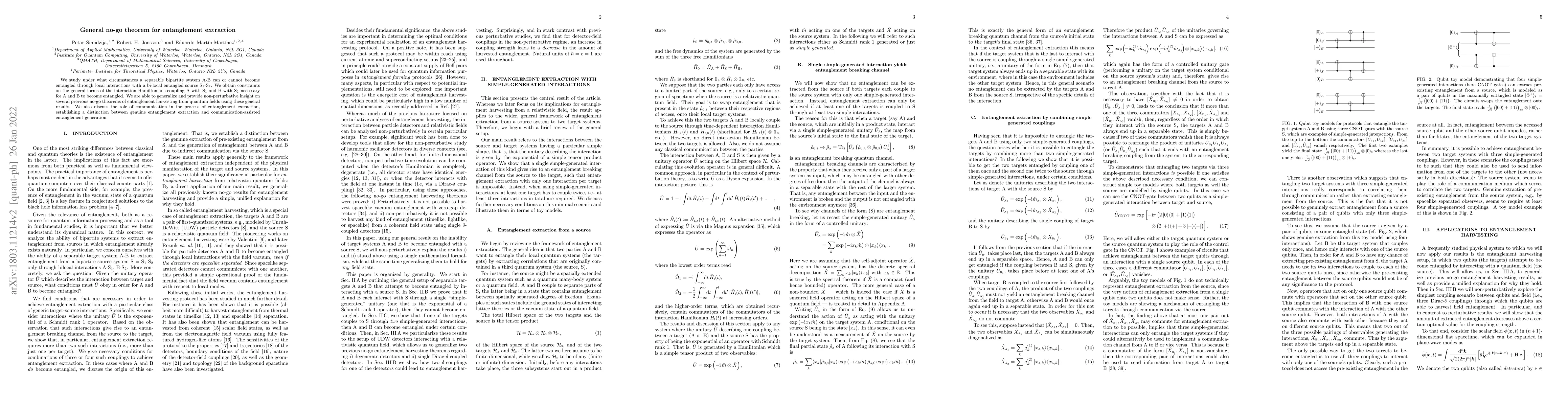 Thumbnail for General no-go theorem for entanglement extraction