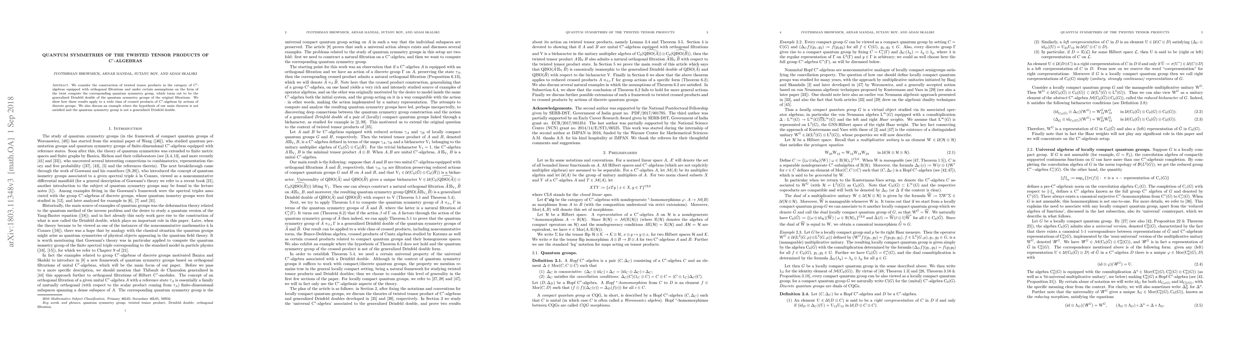 Thumbnail for Quantum symmetries of the twisted tensor products of C*-algebras