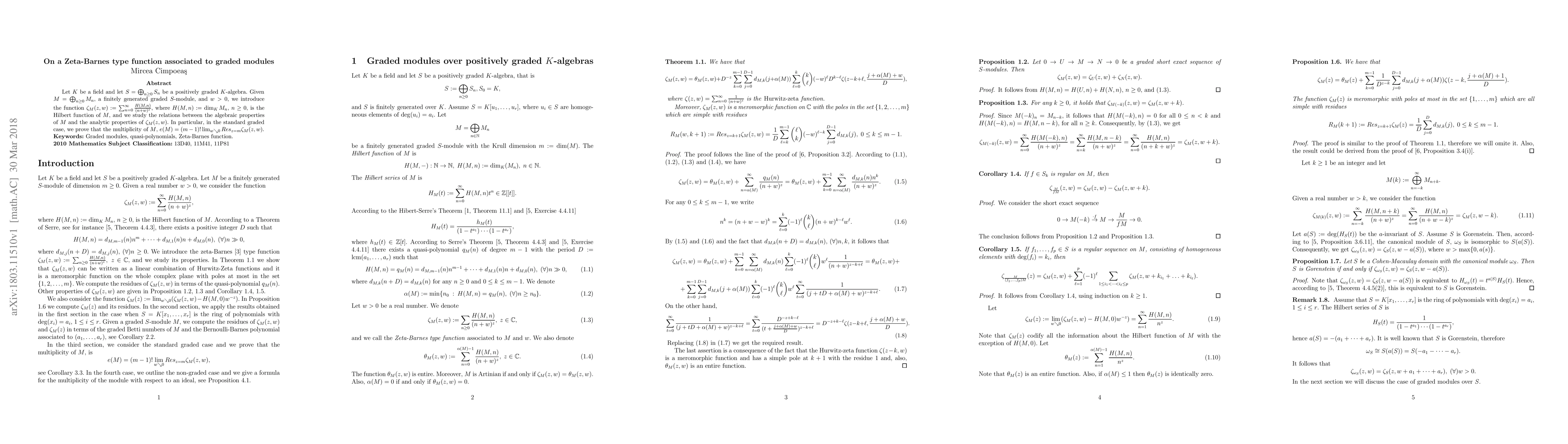 Thumbnail for On a Zeta-Barnes type function associated to graded modules