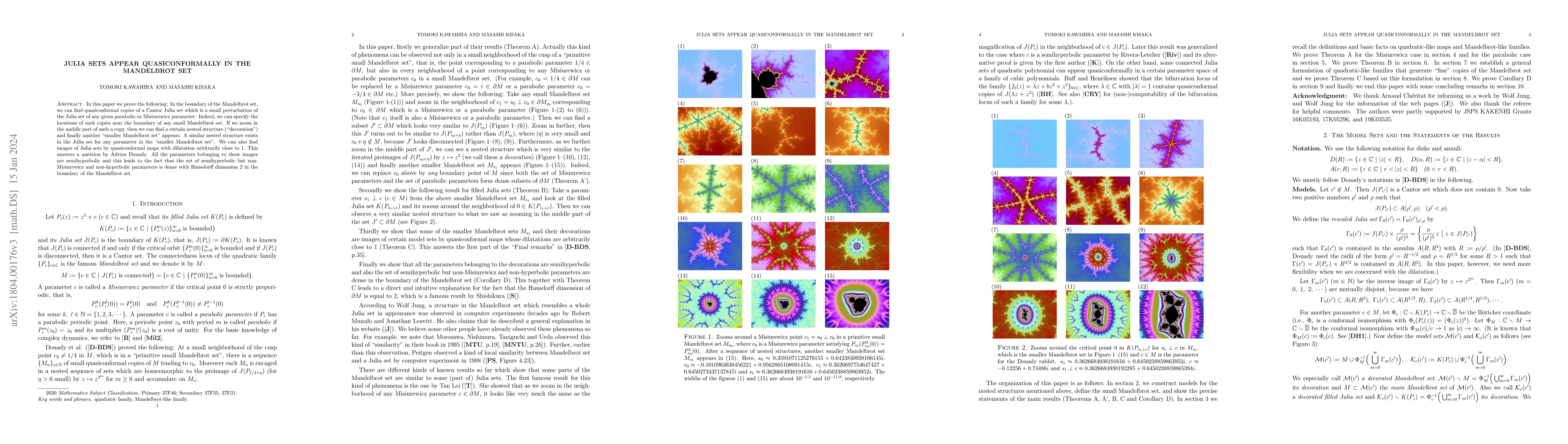 Thumbnail for Julia sets appear quasiconformally in the Mandelbrot set