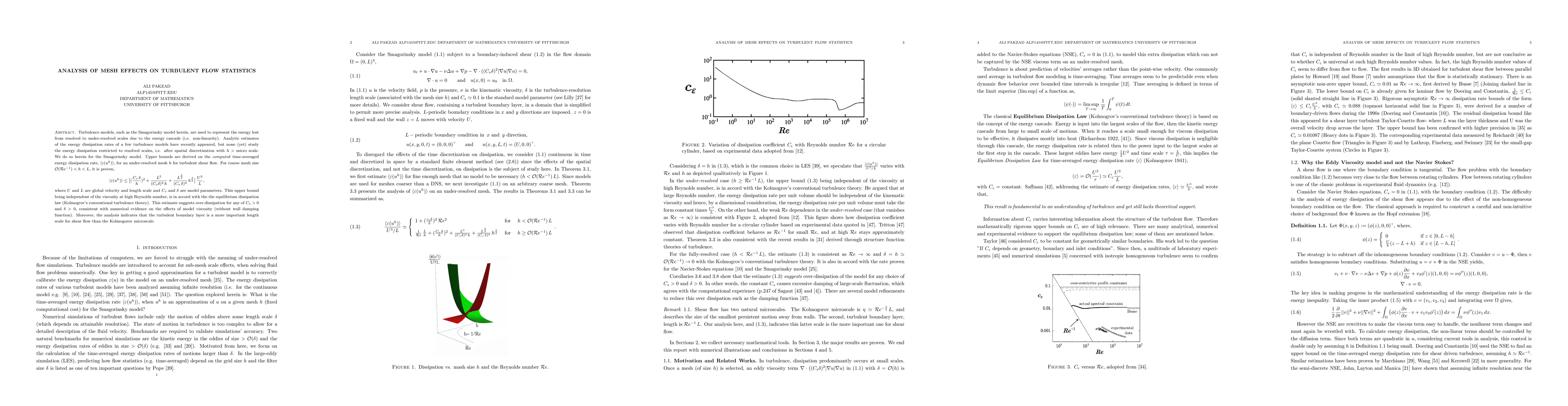 Thumbnail for Analysis of Mesh Effects on Turbulent Flow Statistics
