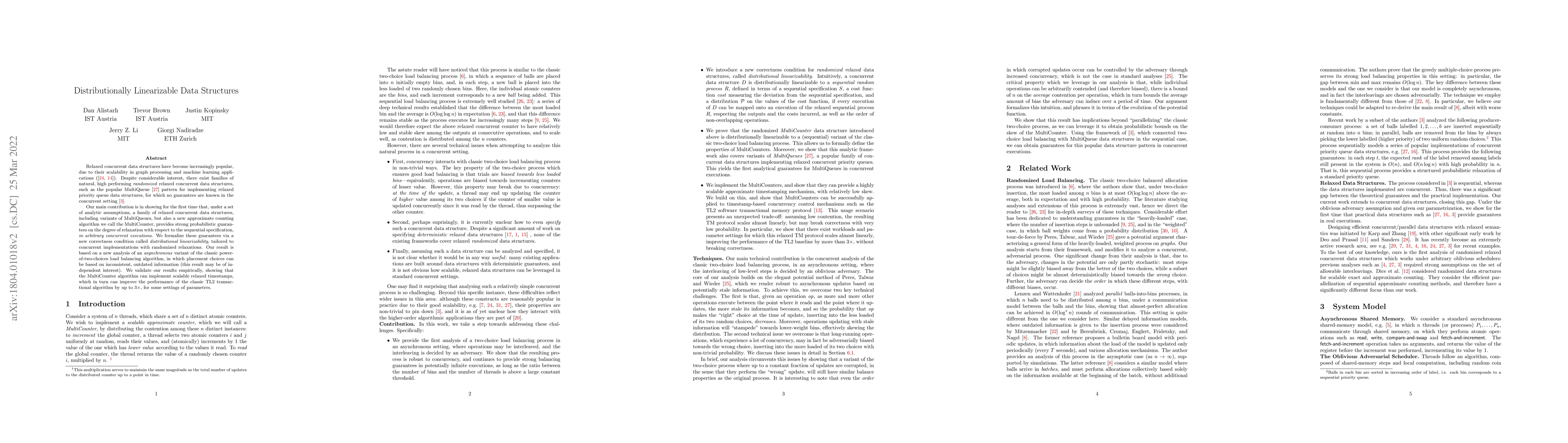 Thumbnail for Distributionally Linearizable Data Structures