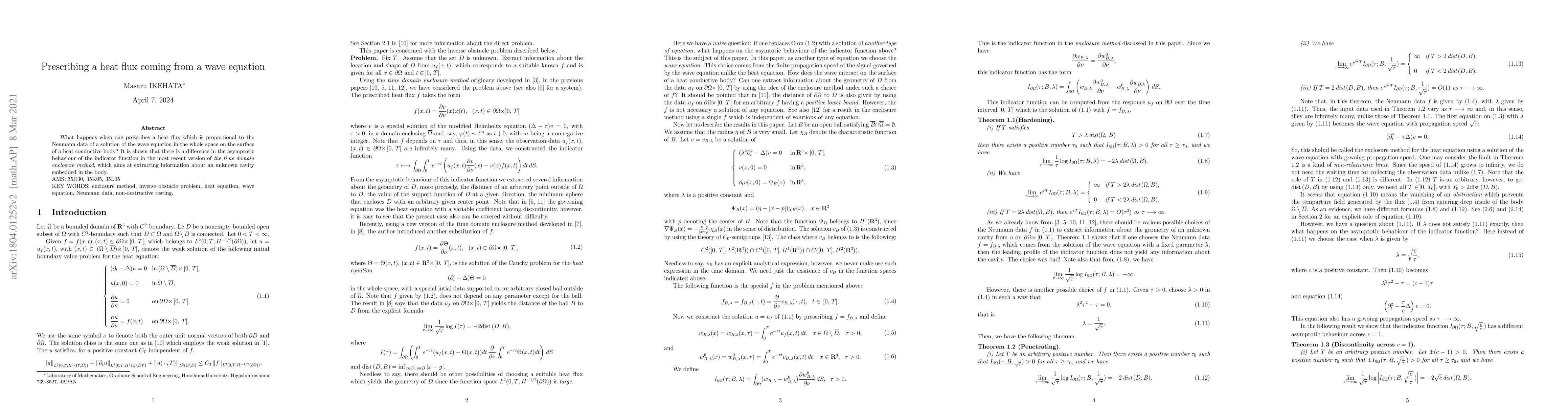 Thumbnail for Prescribing a heat flux coming from a wave equation