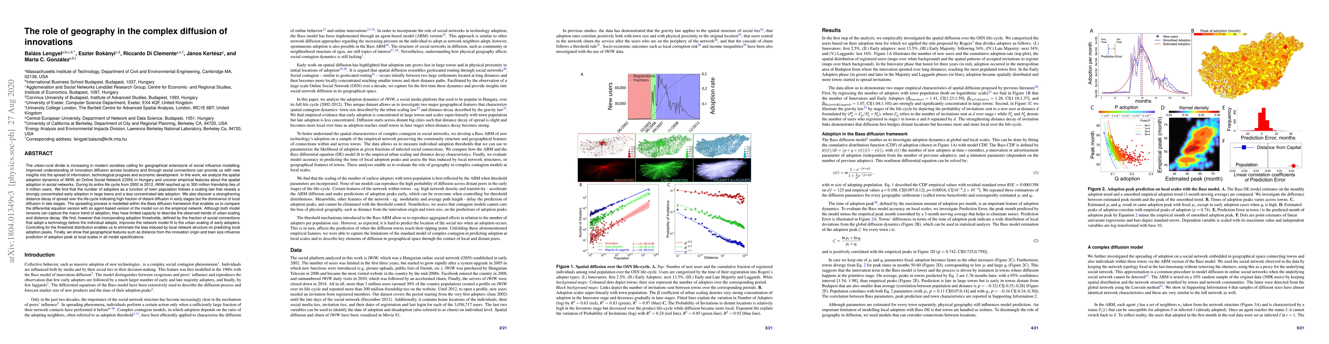Thumbnail for The role of geography in the complex diffusion of innovations