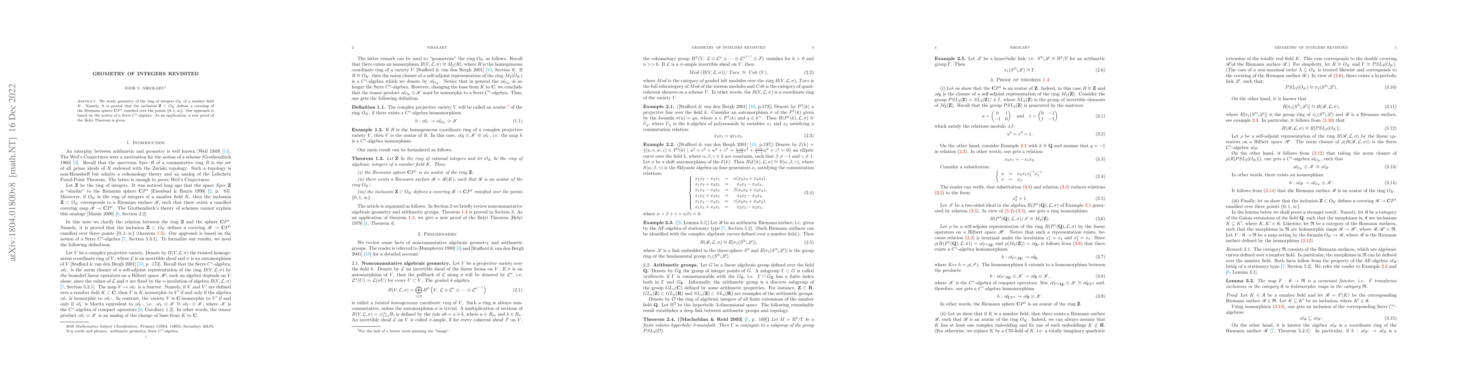 Thumbnail for Geometry of integers revisited