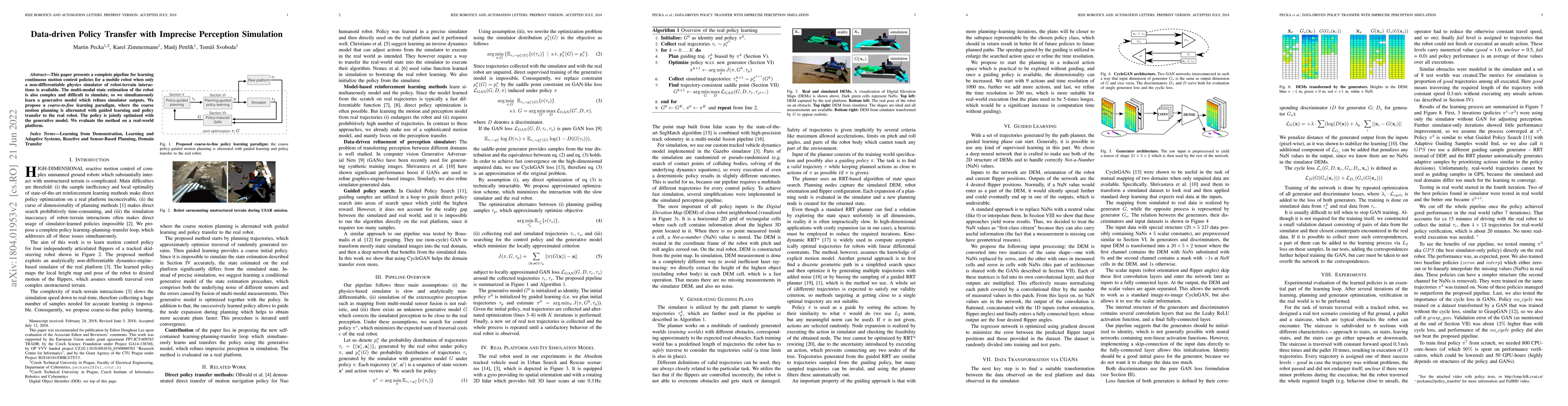 Thumbnail for Data-driven Policy Transfer with Imprecise Perception Simulation