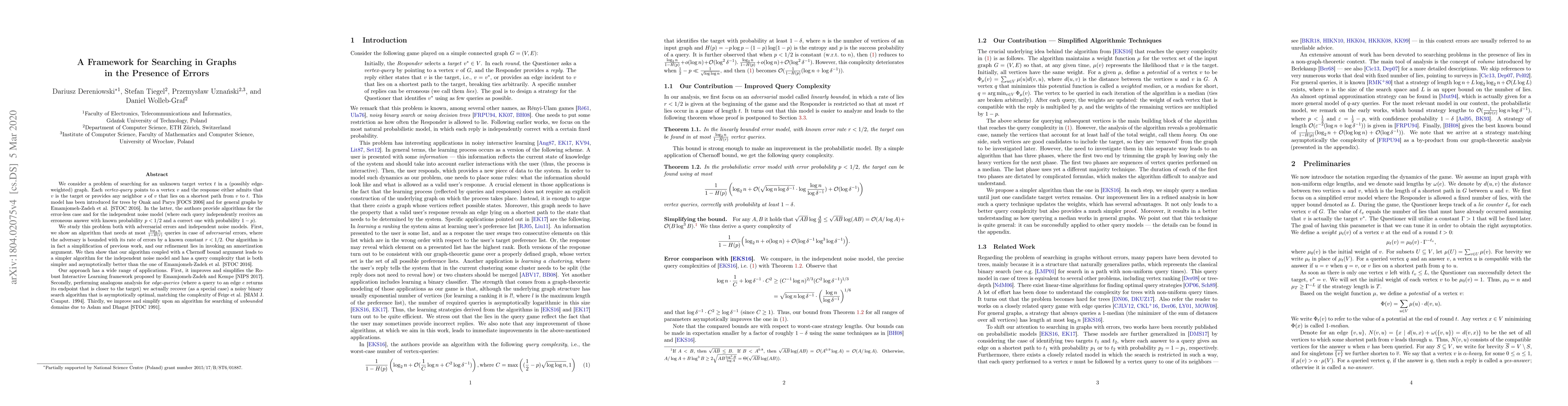 Thumbnail for A Framework for Searching in Graphs in the Presence of Errors