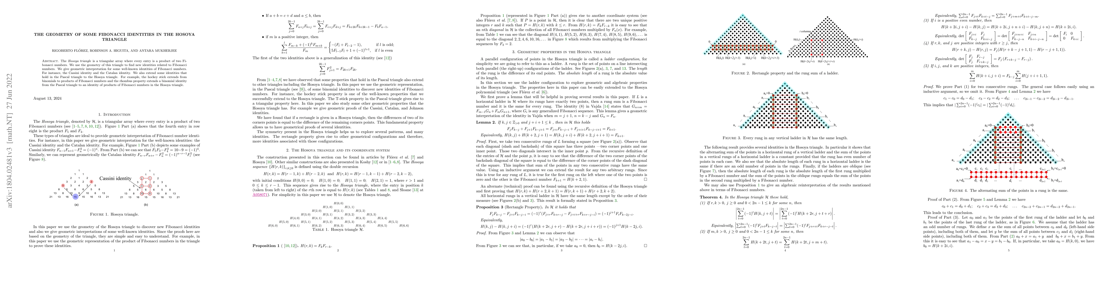 Thumbnail for The Geometry of some Fibonacci Identities in the Hosoya Triangle