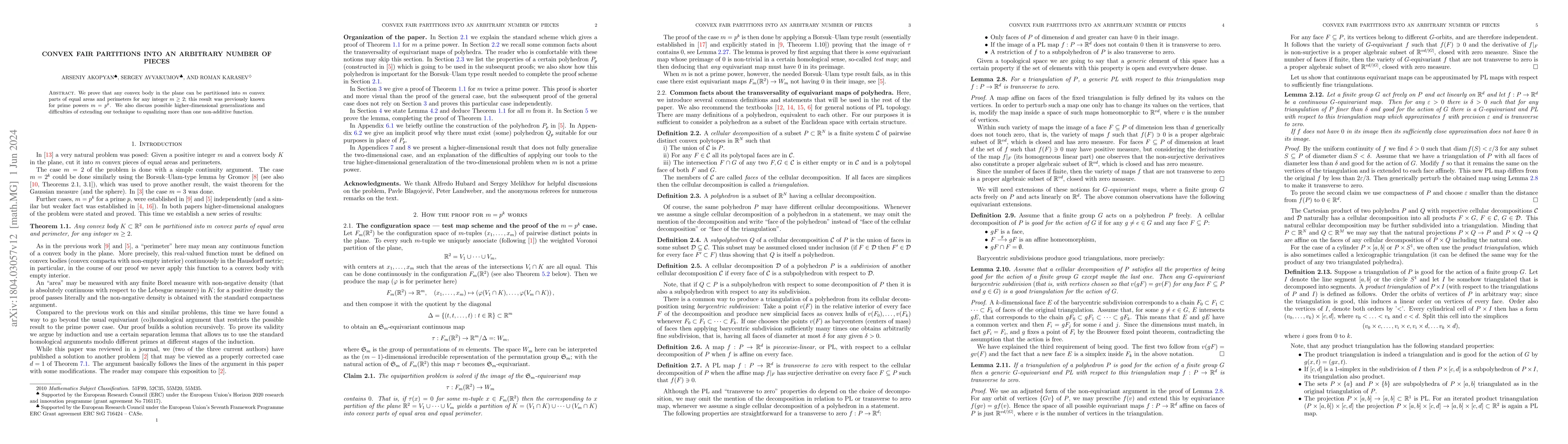 Thumbnail for Convex fair partitions into an arbitrary number of pieces