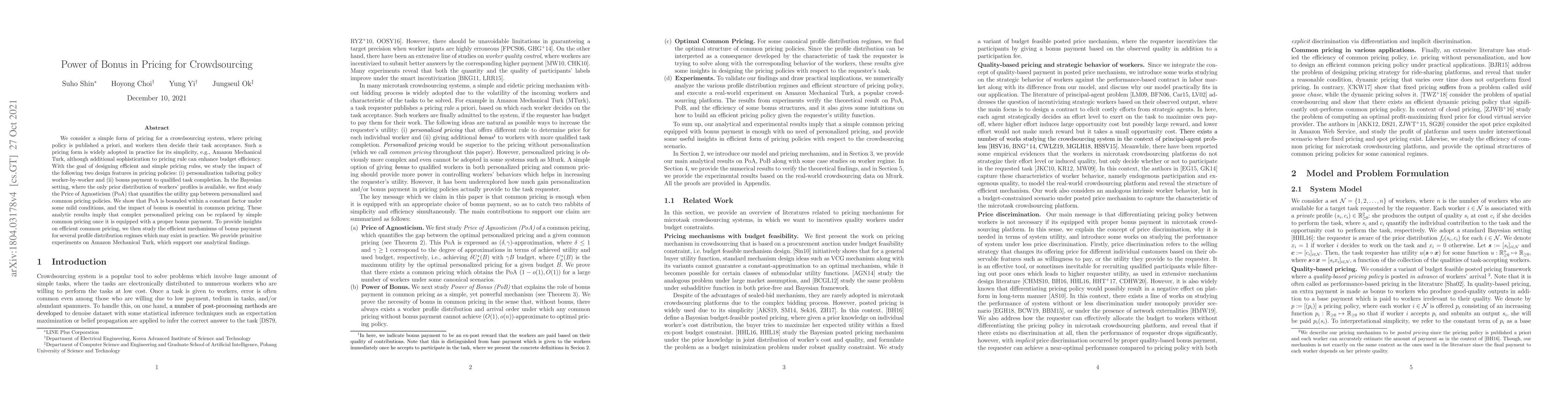 Thumbnail for Power of Bonus in Pricing for Crowdsourcing