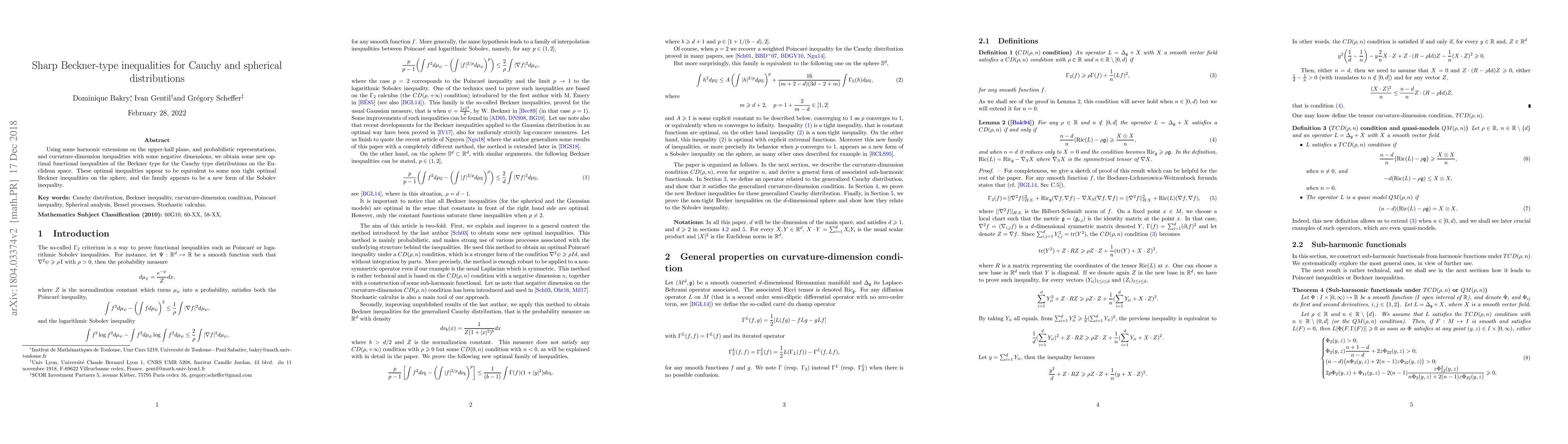 Thumbnail for Sharp Beckner-type inequalities for Cauchy and spherical distributions