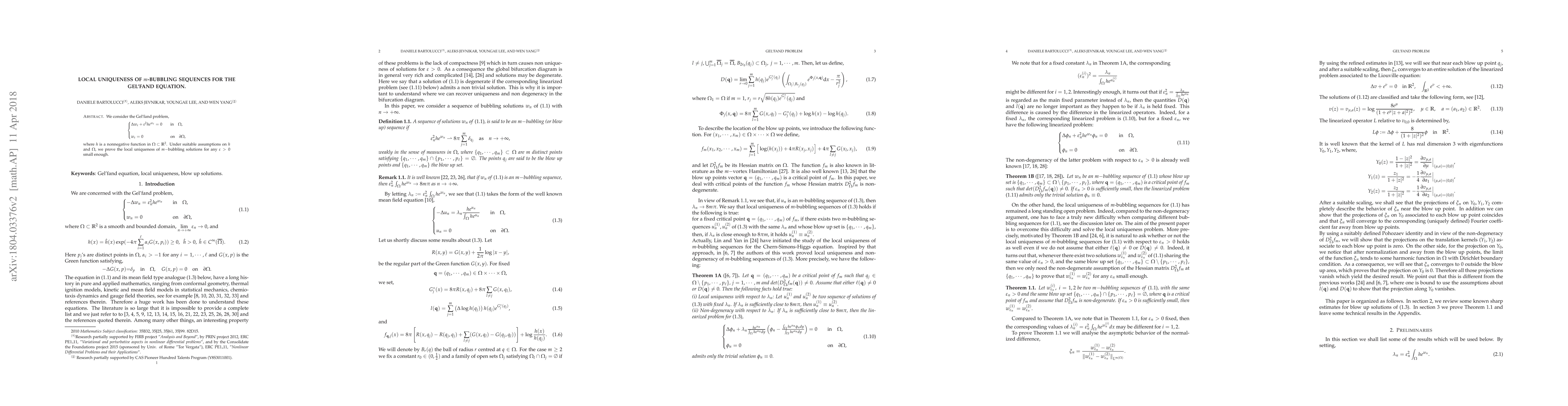 Thumbnail for Local uniqueness of $m$-bubbling sequences for the Gel'fand equation