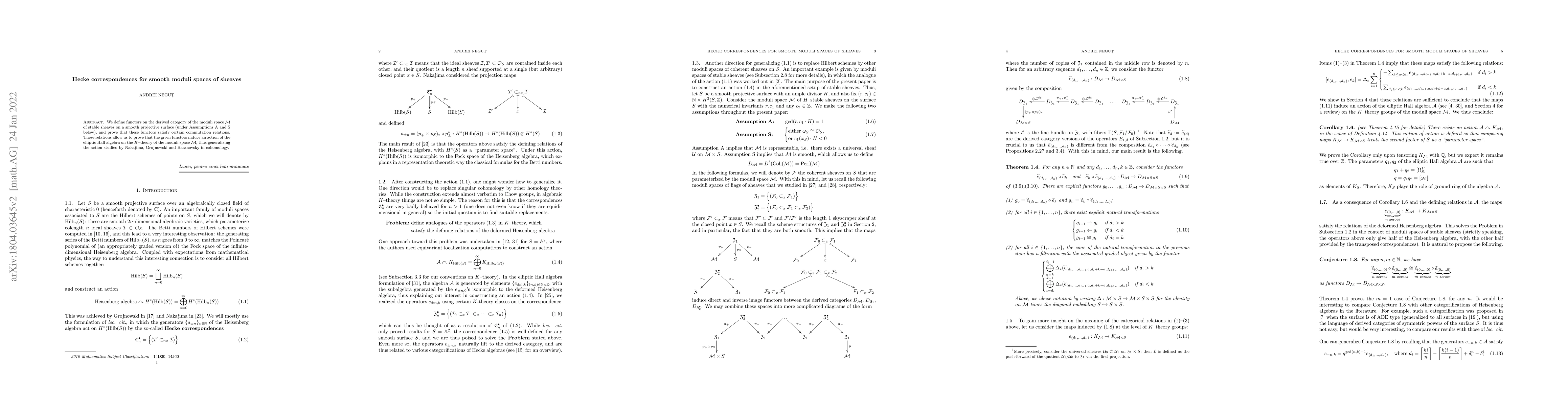 Thumbnail for Hecke correspondences for smooth moduli spaces of sheaves