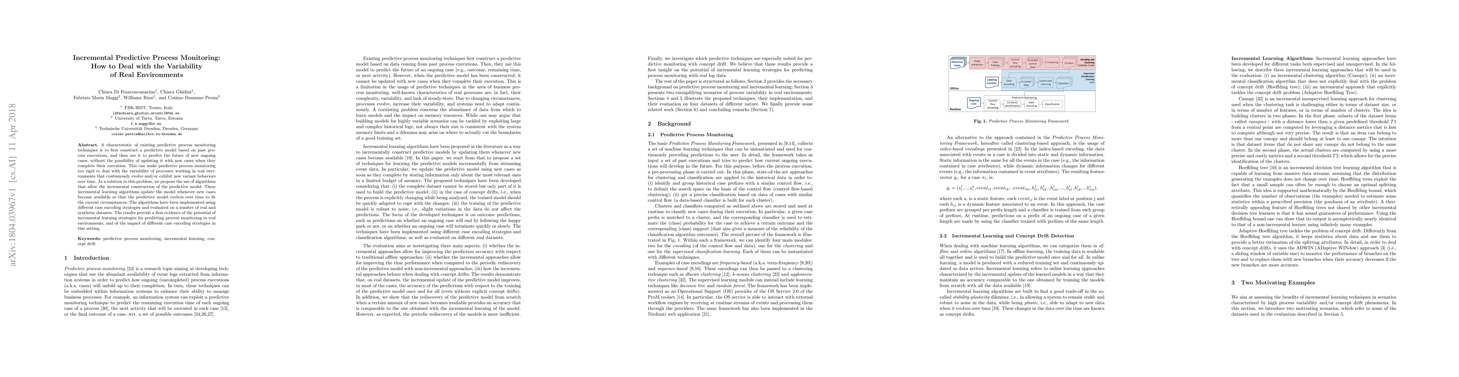 Thumbnail for Incremental Predictive Process Monitoring: How to Deal with the
  Variability of Real Environments