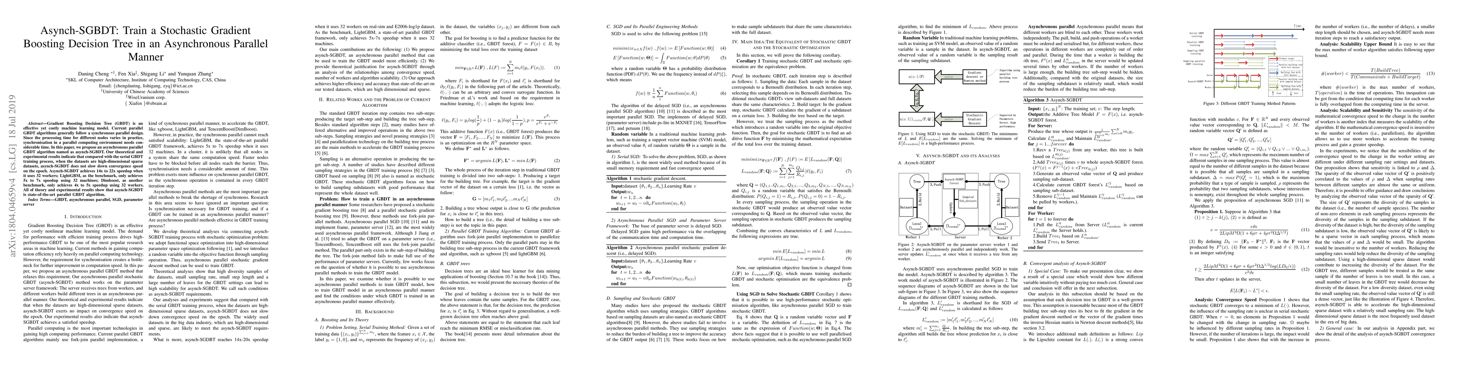 Thumbnail for Asynch-SGBDT: Asynchronous Parallel Stochastic Gradient Boosting
  Decision Tree based on Parameters Server