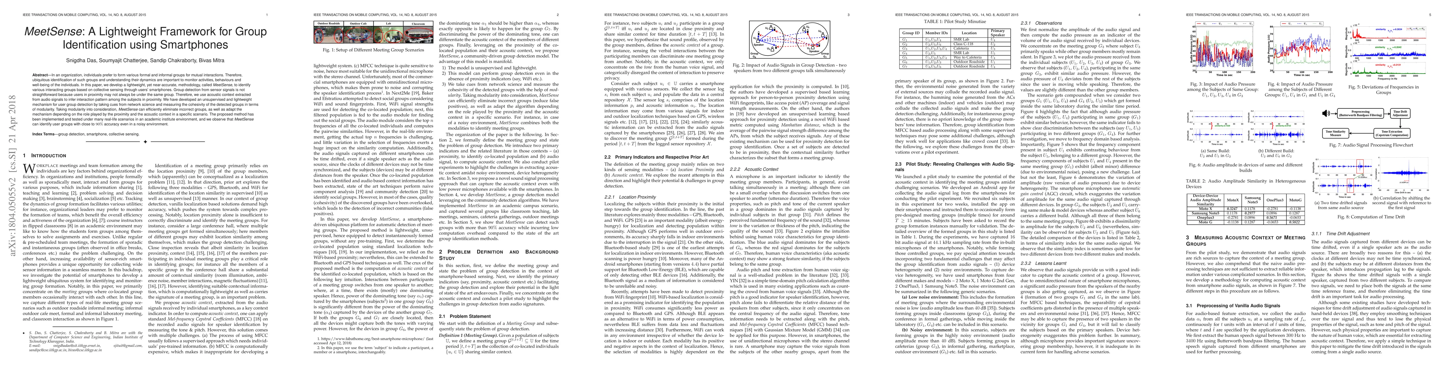 Thumbnail for MeetSense: A Lightweight Framework for Group Identification using
  Smartphones