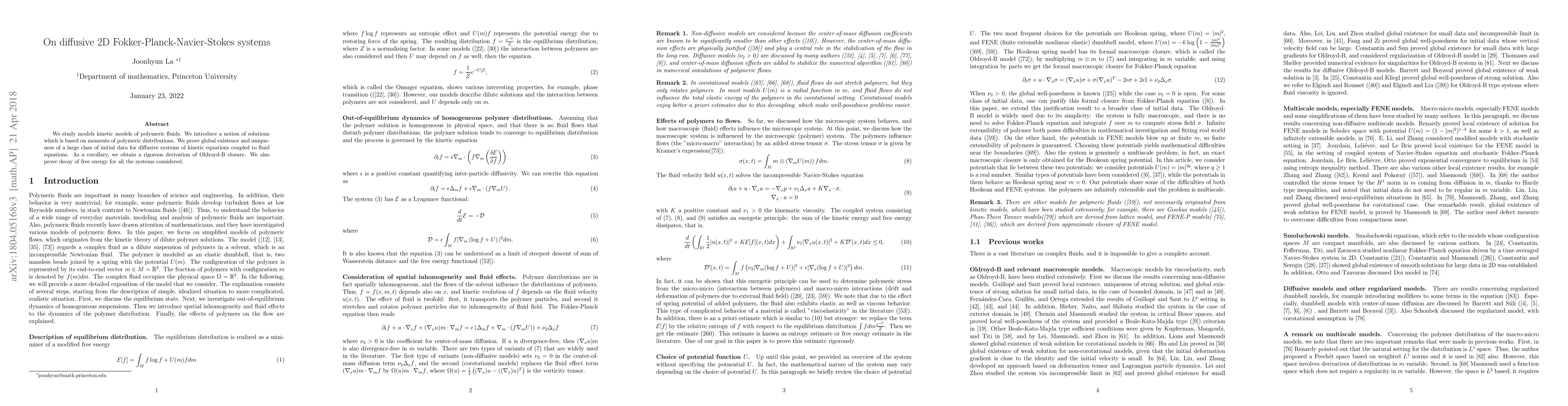 Thumbnail for On diffusive 2D Fokker-Planck-Navier-Stokes systems