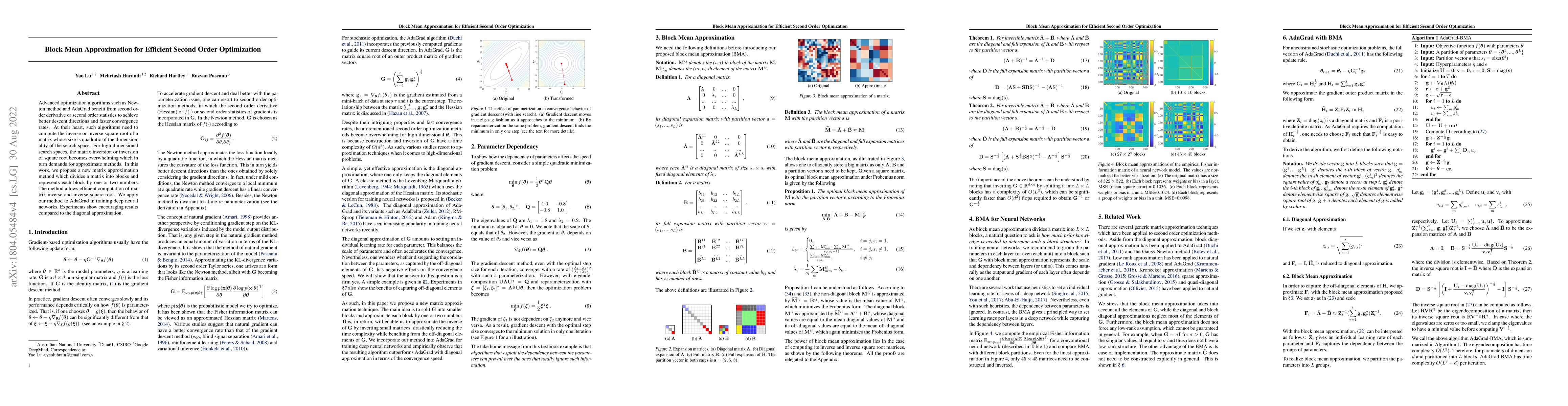 Thumbnail for Block Mean Approximation for Efficient Second Order Optimization