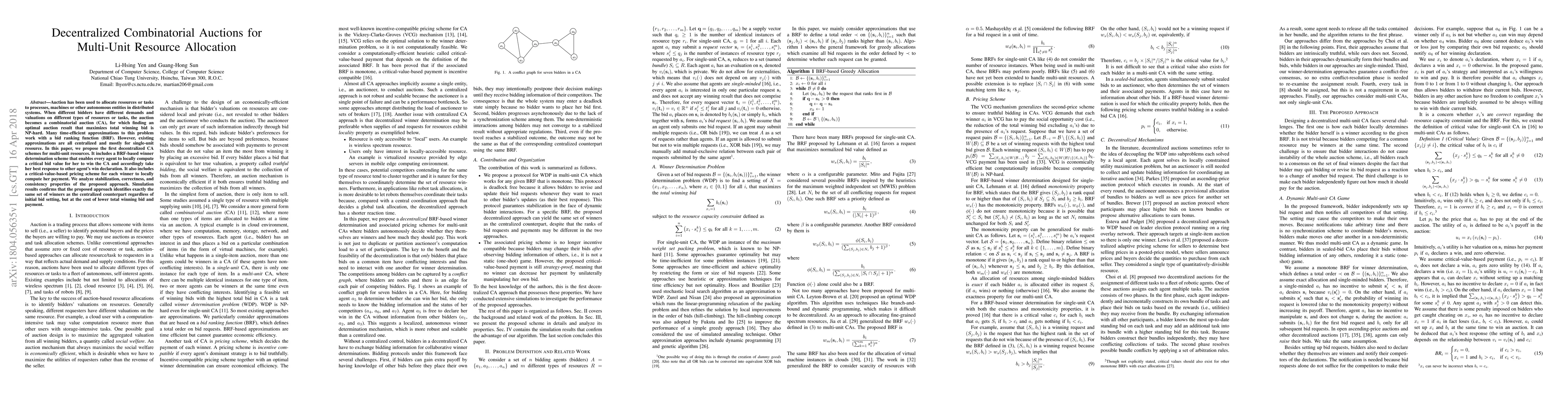 Thumbnail for Decentralized Combinatorial Auctions for Multi-Unit Resource Allocation
