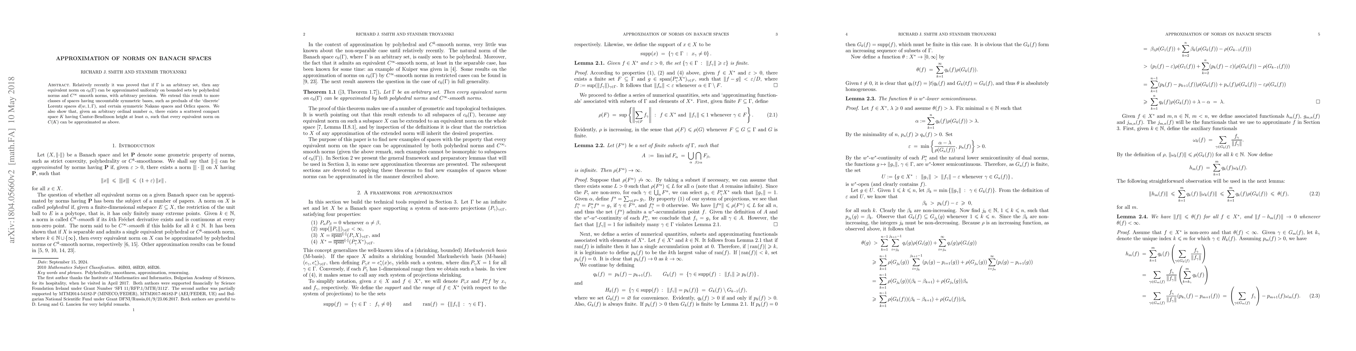 Thumbnail for Approximation of norms on Banach spaces