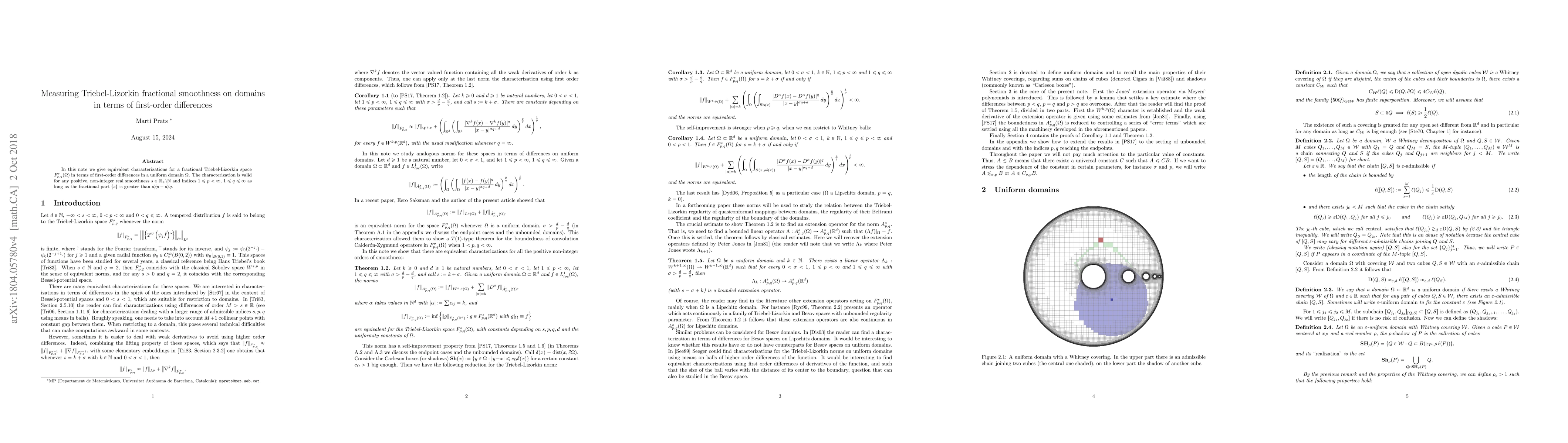 Thumbnail for Measuring Triebel-Lizorkin fractional smoothness on domains in terms of
  first-order differences