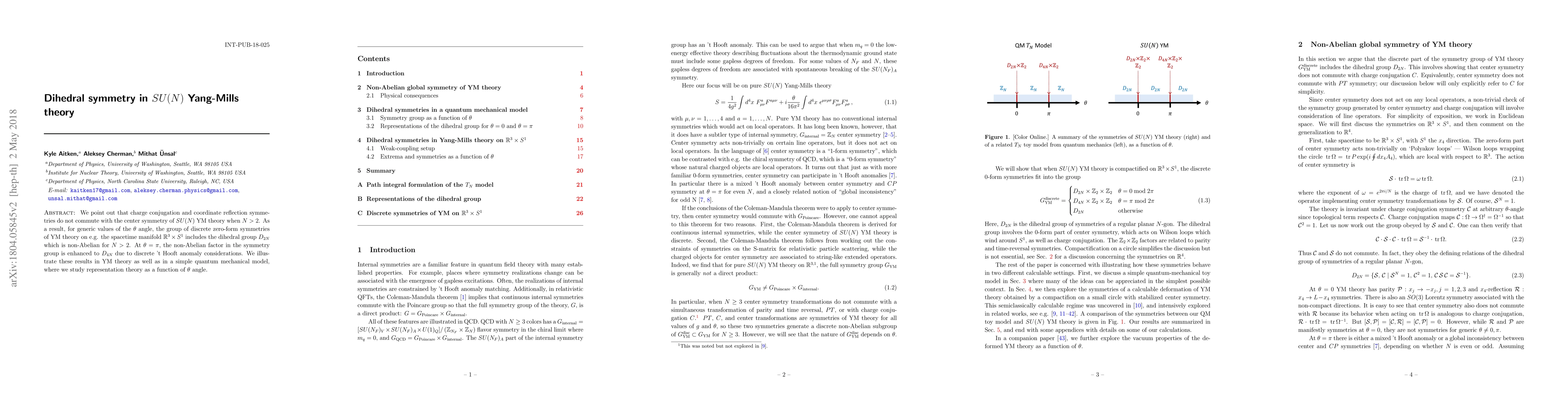 Thumbnail for Dihedral symmetry in $SU(N)$ Yang-Mills theory