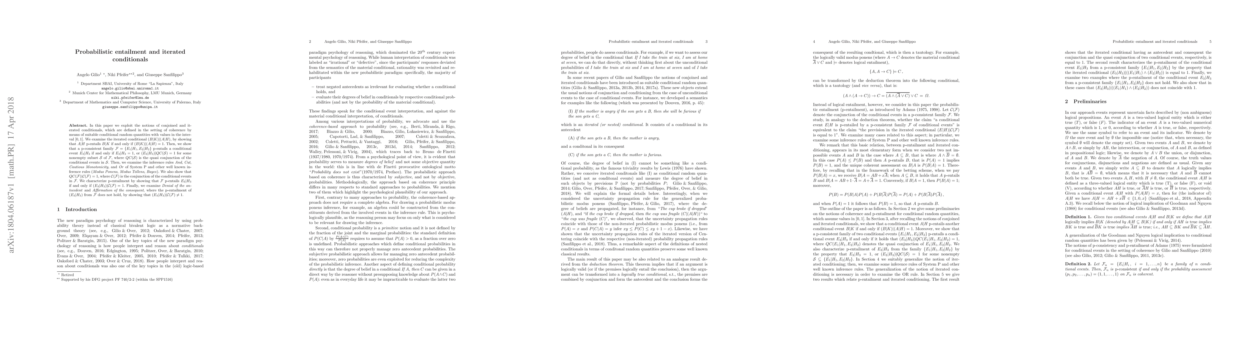 Thumbnail for Probabilistic entailment and iterated conditionals