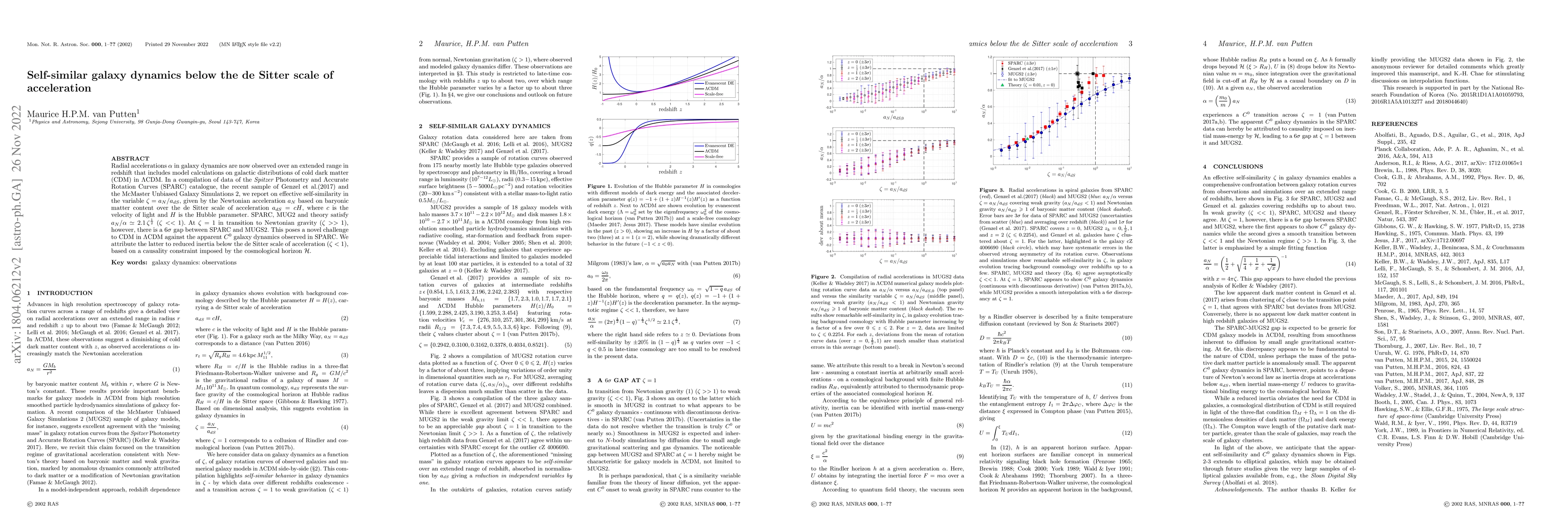Thumbnail for Self-similar galaxy dynamics below the de Sitter scale of acceleration